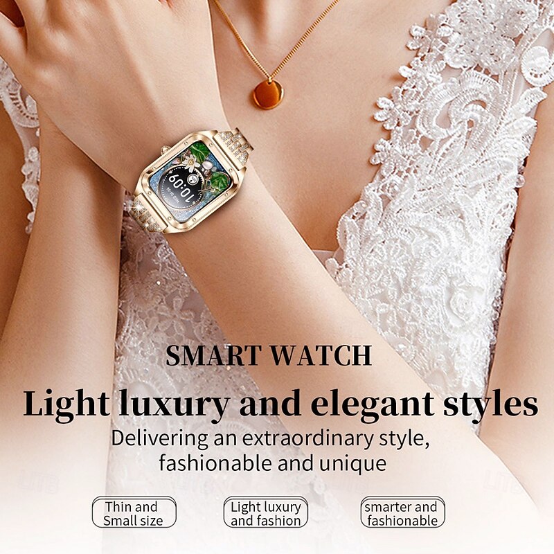 696 I98 Smart Watch 1.58 inch Smartwatch Fitness Running Watch Bluetooth Pedometer Call Reminder Heart Rate Monitor Compatible with Android iOS Women Men Hands-Free Calls Waterproof Message Reminder2