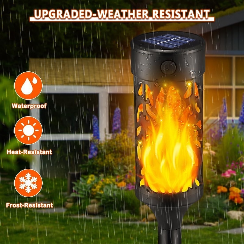 Solar Lights Outdoor Waterproof, Flame Torches for Outside with Flickering Flame, Solar Powered Outdoor Lights for Garden Decor, LED Luces Solares Garden Lighting for Pathway Yard Decorations2