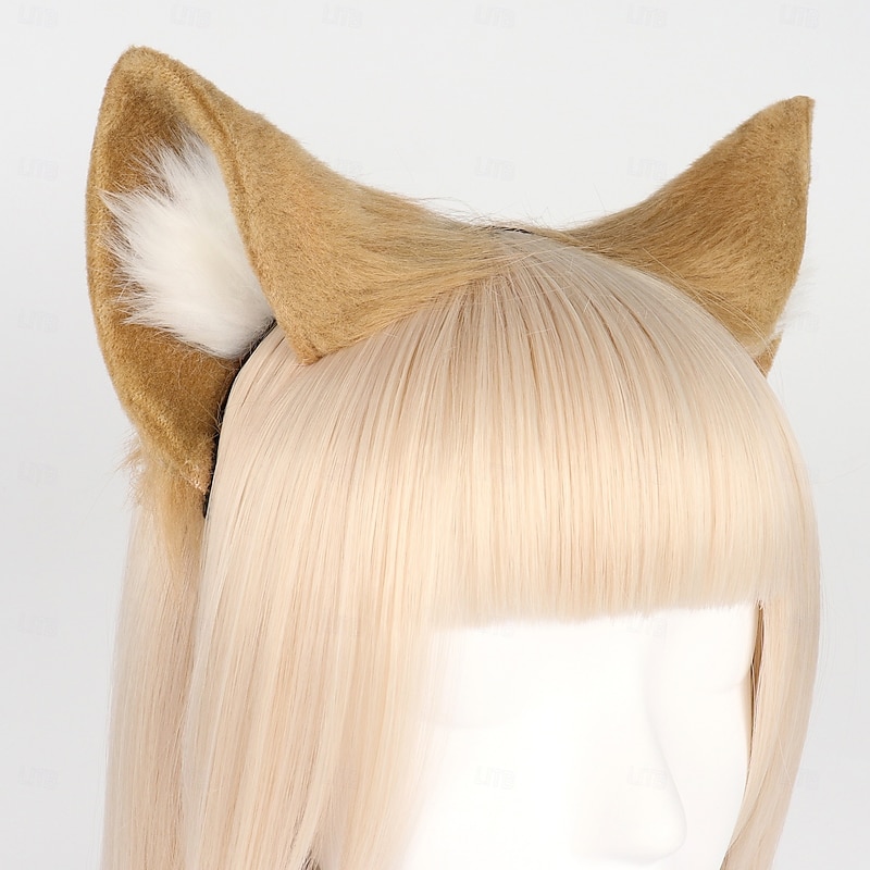 Handmade cos cat Ear cat Tail Suit Plush Animal Ear Hair Hoop cat Niang Comic Exhibition Play Accessories