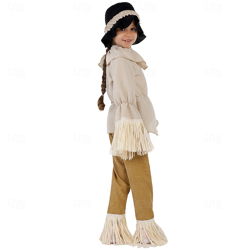 Scarecrow Carnival Costume Cosplay Costume Kids Boys Girls' Performance Masquerade Easy Carnival Costume3