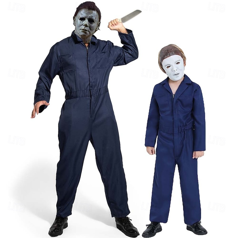 Halloween Michael Myers Costume Killer Mask Jumpsuit Group Family Costumes for Dad and Son Kids Adults' Men's Boys Scary Costume Performance Party Halloween Carnival Easy Halloween Costumes