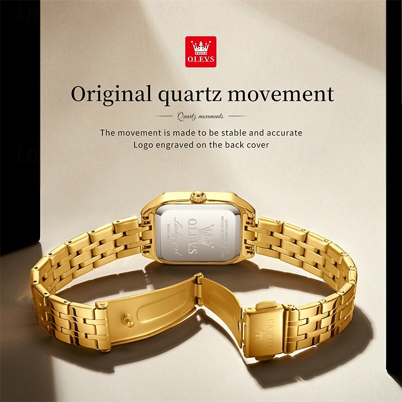 New Olevs Olevs Brand Fashion Tide Women'S Watches Luminous Calendar Versatile Square Small Dial Quartz Watch Waterproof Leisure Sports Ladies Wristwatch4