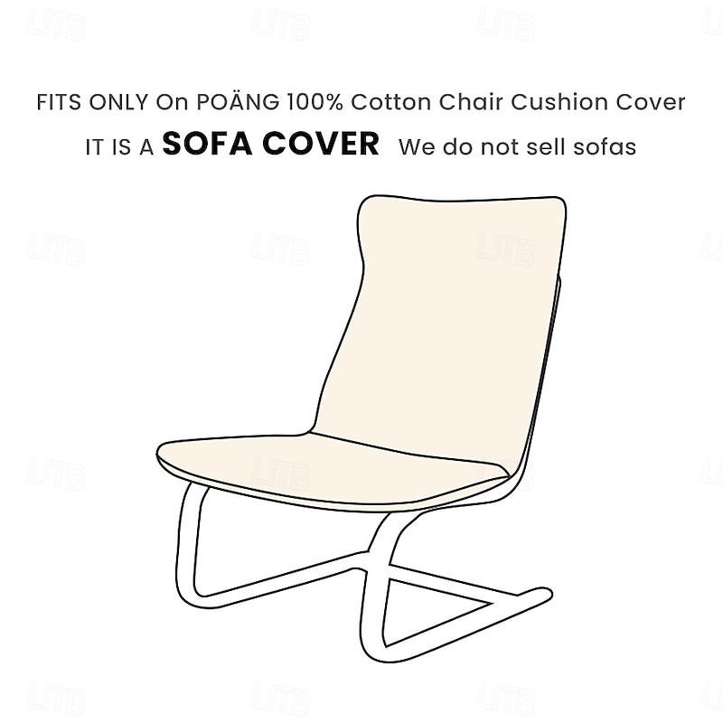 100% Cotton Chair Cushion Cover Solid Color without Pillowcase  POcover LITB PRIME cover2