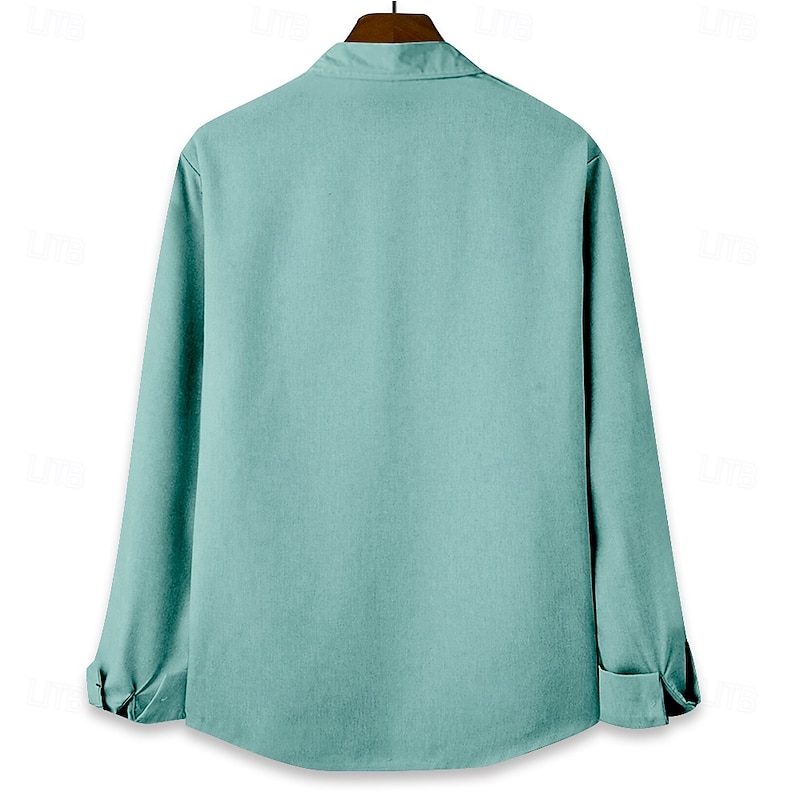 Men's Sheep Button Up Shirt Long Sleeve Hawaiian Vacation Daily Fall Winter Spring & Summer Collared Shirts 3D Print Green2