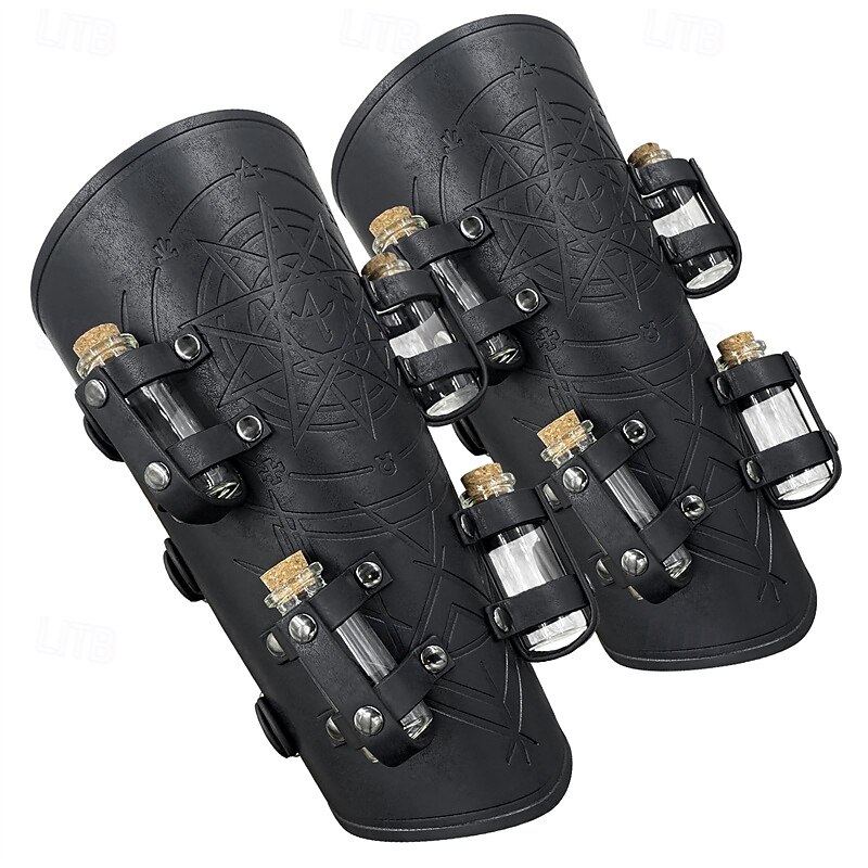 Punk & Gothic Medieval Renaissance Wristband Warrior Drawstring Archery Fancy Dress Men's Women's Viking Carnival Masquerade Performance Masquerade Renaissance Fair Adults' Arm Guards - Main Image