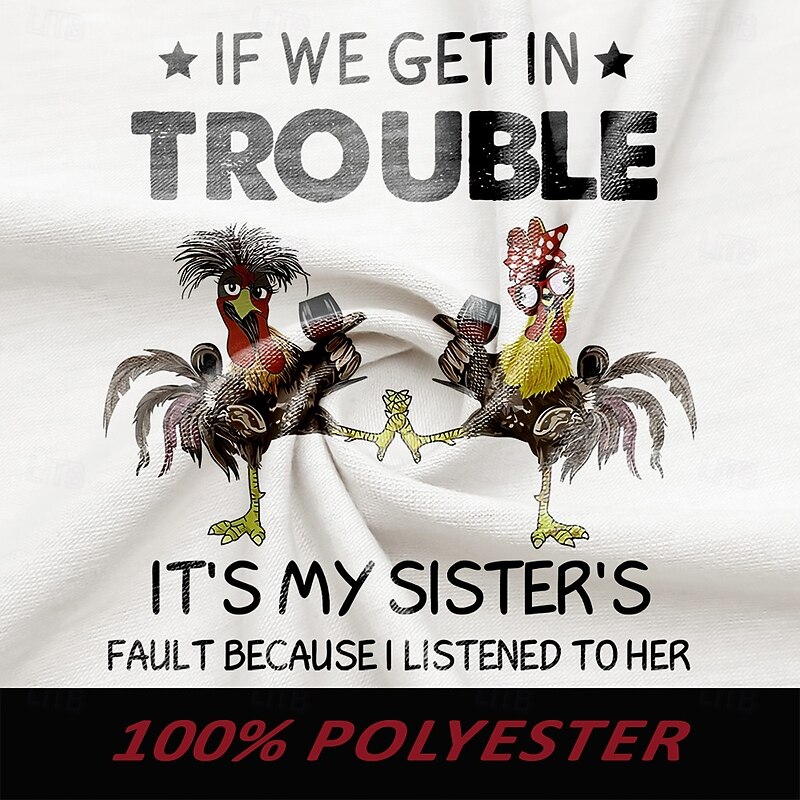 Men's Rooster Funny Slang T Shirt Long Sleeve T shirt 3D Print Crew Neck Shirt Designer Retro Vintage Street Casual Daily White Summer Spring Fall Clothing Apparel S M L XL XXL XXXL3