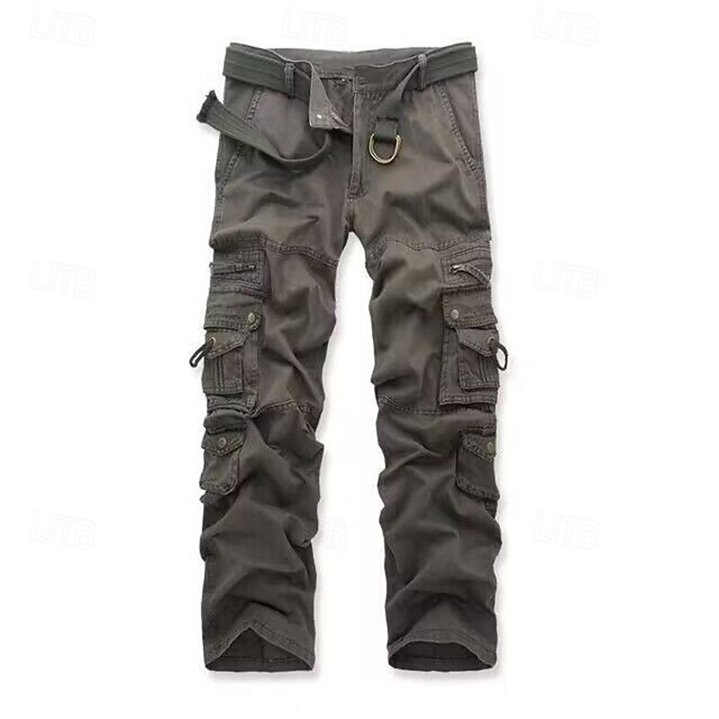 Men's Cargo Pants Tactical Pants Trousers Buttons Multi Pocket Plain Wearable Outdoor Daily Camping & Hiking Fashion Classic Light Khaki Grass Green3