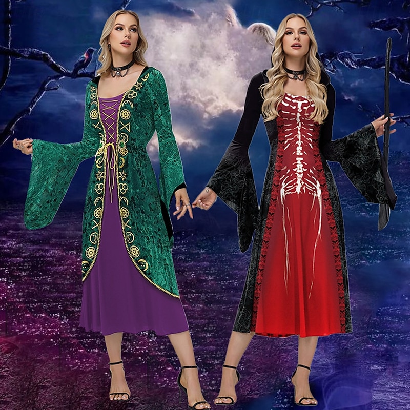 Witch Winifred Halloween Dress Hocus Pocus Walpurgis Night Punk & Gothic Adults' Women's Masquerade Party / Evening Easy Halloween Costumes Dress Up