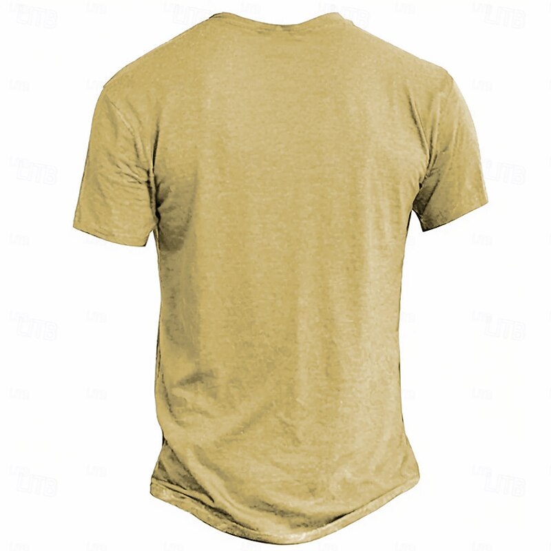 Men's Funny Slang T Shirt Short Sleeve T shirt 3D Print Crew Neck Shirt Retro Vintage Casual Street Casual Bar Light Blue Yellow Gray Spring & Summer Clothing Apparel S M L XL 2XL 3XL2