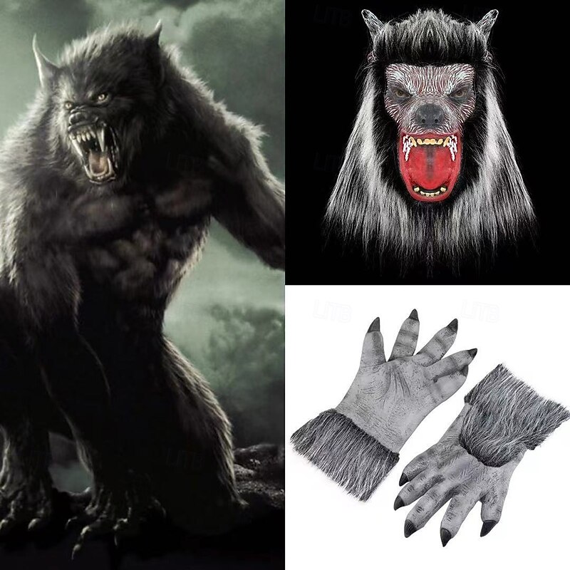 Werewolf Halloween Mask Halloween Props Halloween Horror Scary Costume Adults' Men's Women's Unisex Halloween Carnival Easy Halloween Costumes Dress Up