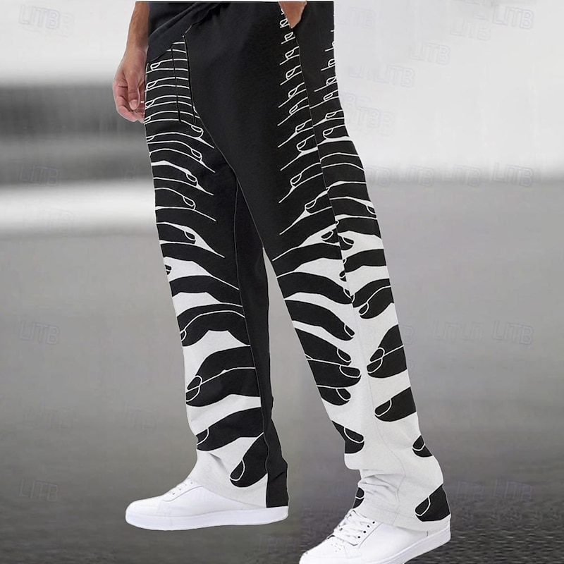 Men's Joggers Straight Leg Sweatpants Drawstring Pocket Graphic Gothic Horror Halloween Costumes Full Length Outdoor Party Casual Horror Black Micro-elastic