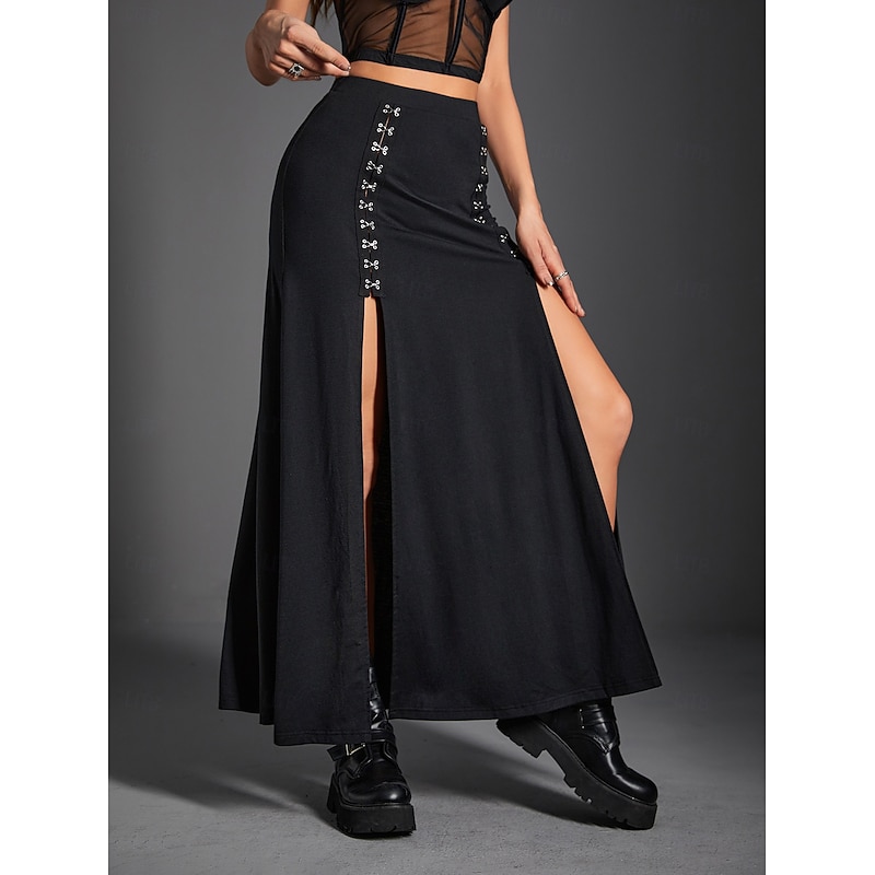 Punk & Gothic Skirt Goth Girl Solid Color Fancy Dress Women's Masquerade Party / Evening Adults' Skirt3