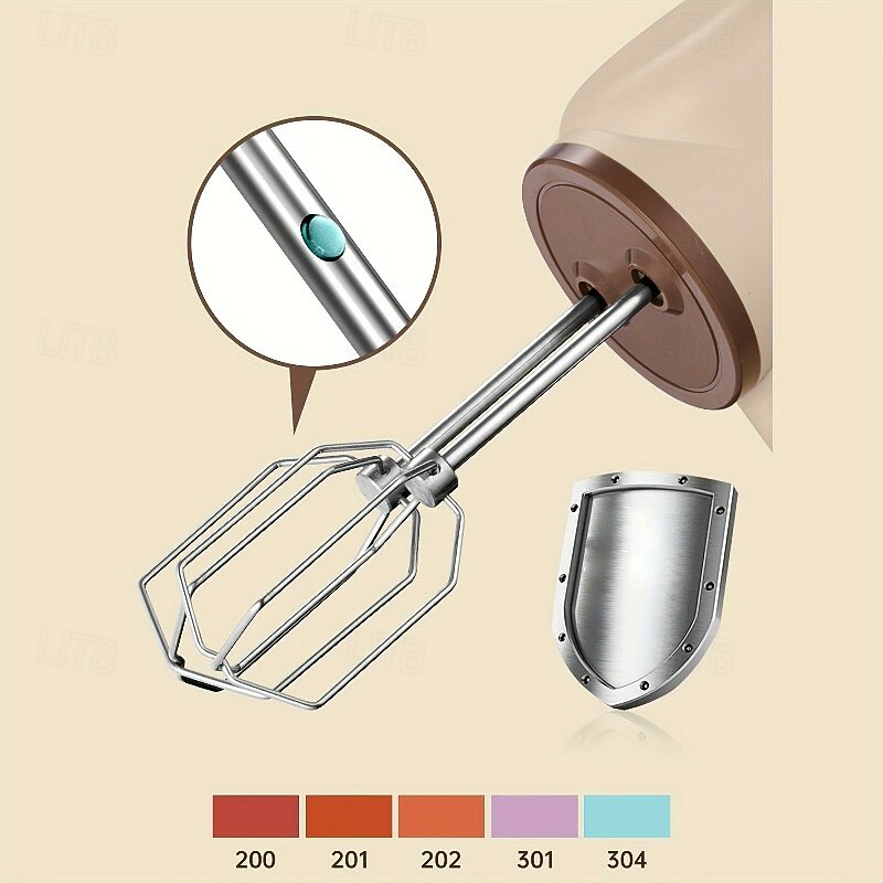 Double-end Rechargeable Wireless Automatic Mixing Stainless Steel Electric Egg Beater Hand Mixer Blender with Long Endurance Five Speed Control for Whipped Cream Cake Mixer4
