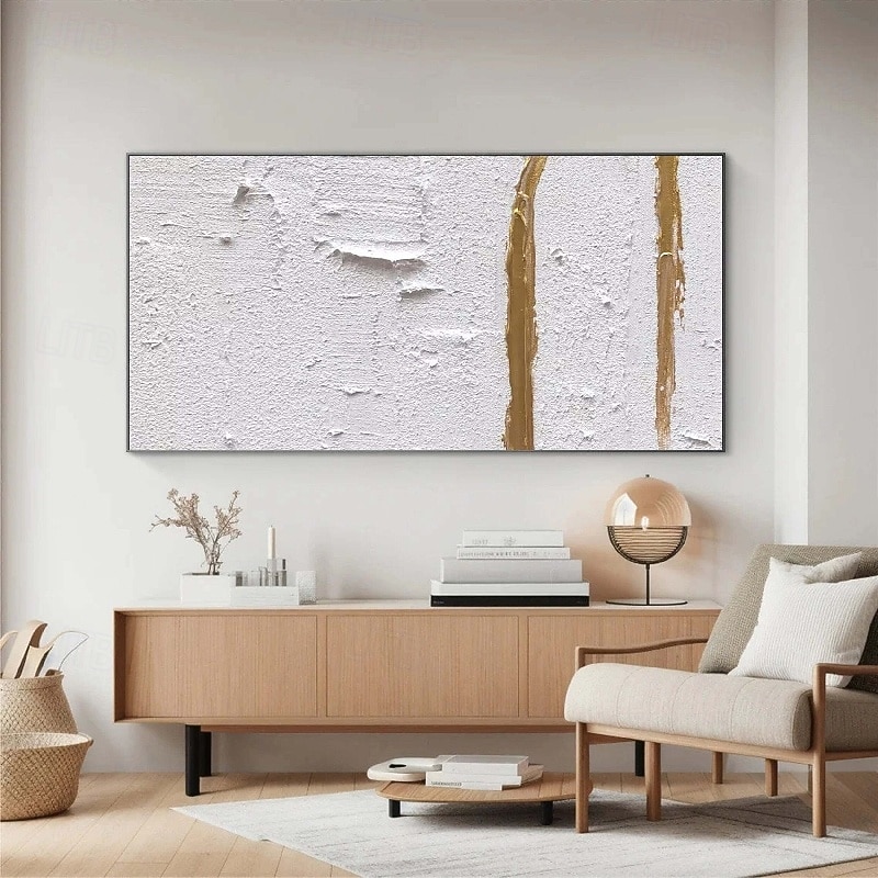 3D gold oil painting handmade Abstract  Brown And White Art Oil Paintings On Canvas hand painted  gold white Painting Modern texture oil painting Wall Decor for bedroom living room artwork painting4
