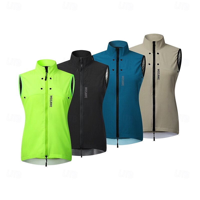 WOSAWE Spring and Autumn Season Women's Bicycle Cycling Windbreaker Vest Detachable Design Windproof and Waterproof Jacket Cycling Top BH2332
