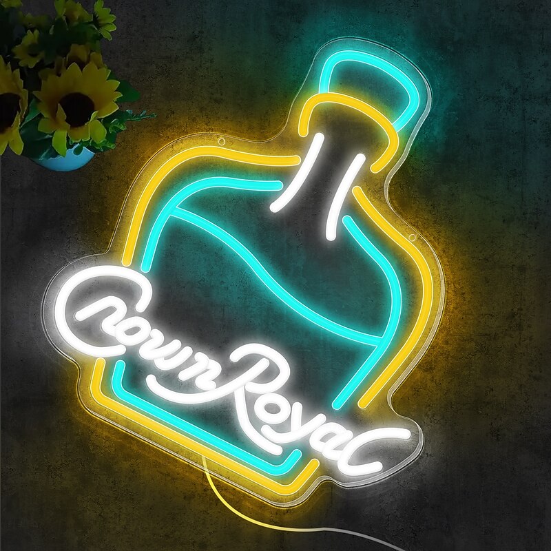 Crown Royal Bottle Shape LED Neon Sign Light Bar Light USB Powered for Home Bedroom Bar Club Pub Party Wall Art Decoration Halloween Hanging Bar Club Light3
