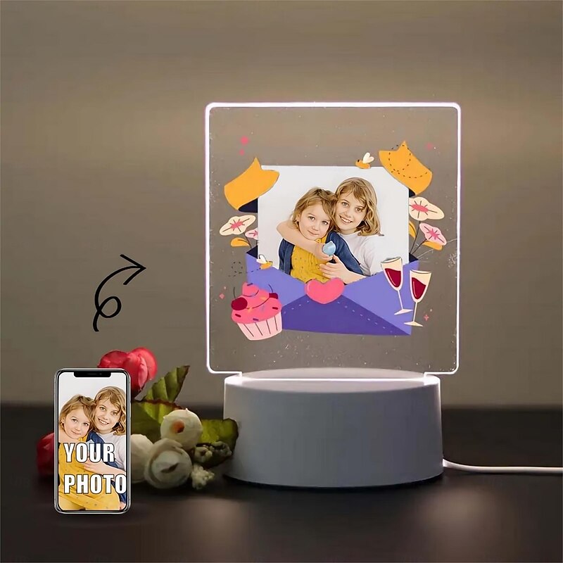 Personalized Light Up Photo Night Light Custom Photo Creative Gift Envelope Photo for Daughter Holiday Gift Birthday Gift