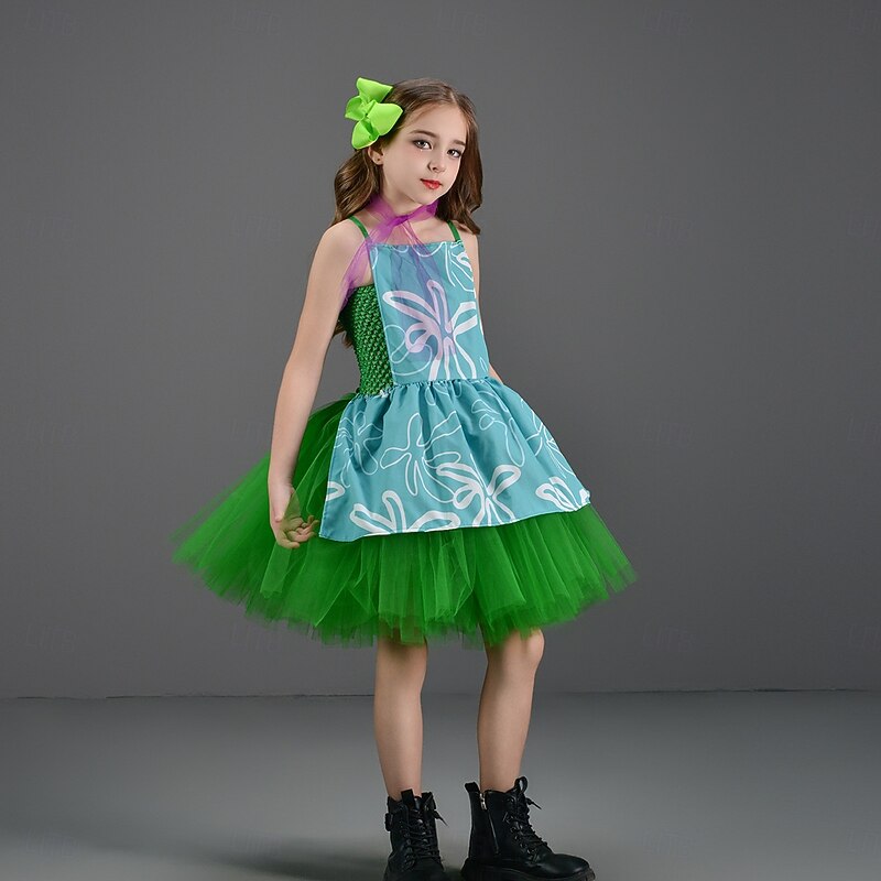 Inside Out 2 Princess Disgust Joy Outfits Costume Tutu Cosplay Movie Cosplay for Girls' Kids Children's Day Masquerade Party / Evening3