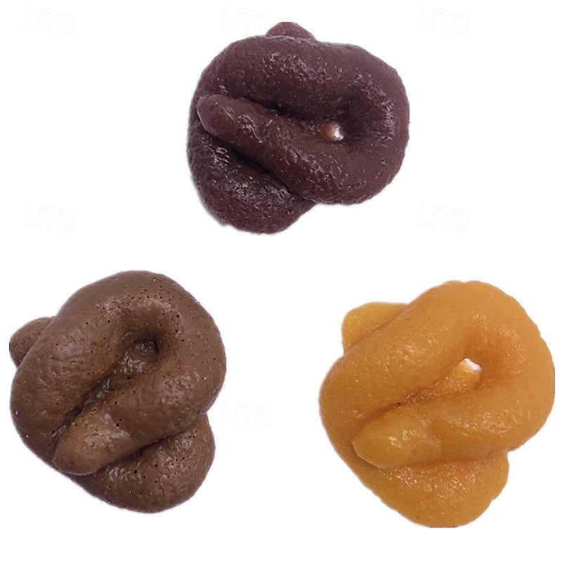 3 PCS Fake Poo Realistic Fake Turd Prank Lifelike Poo Toy Gags and Practical Joke Toys for April Fools' Day Prank Party Supplies