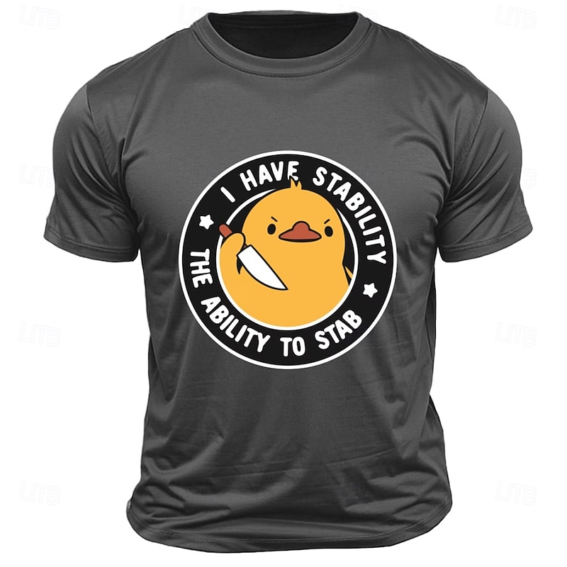 Men's Animal Letter Printed Funny Duck T Shirt Tee Top 100% Cotton Short Sleeve Graphic Shirt Black Dark Grey Army Green Comfortable Tee Street Sports Outdoor Fashion Designer Clothing3
