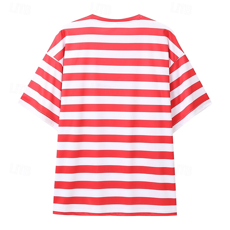 Men's T Shirt Tee Short Sleeve Shirt Tee Top Short Sleeve Crew Neck Spring & Summer Striped Fashion Designer Basic Vacation Street Going out Black Yellow Red Top Tee for Men4