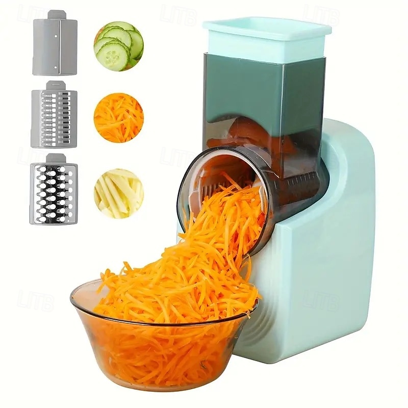 Electric Vegetable Cutter Electric Vegetable Slicer Salad Maker Food Processor Spiralizer for Fruits Veggies with Multi Cone Blades4