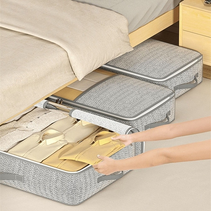 Fabric Storage Box with Clear Window – Quilt, Clothing, and Miscellaneous Organizer Bag3