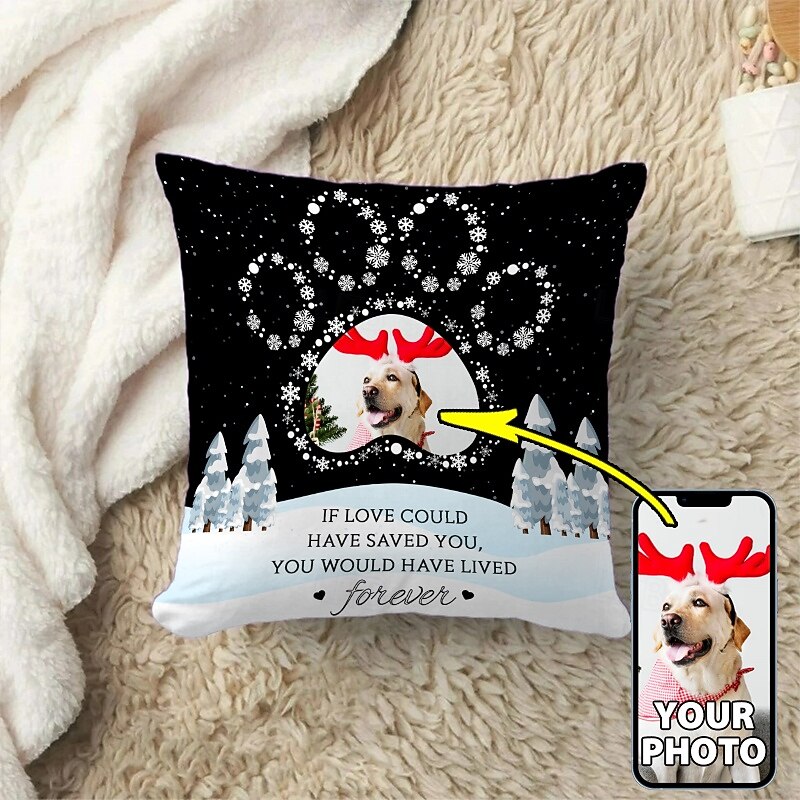 Custom Pillow Cover Add your Image Personalized Gift Memorial Gift Photo Pet Design Picture Pillowcase Cushion Cover 1pc Custom Made