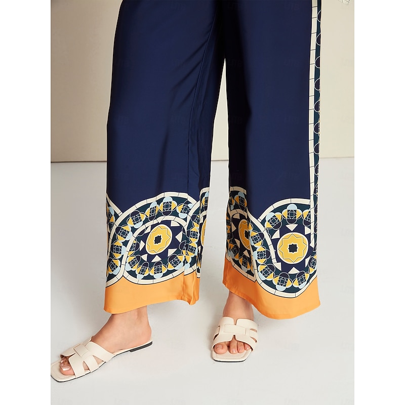 Satin Casual Wide Leg Maxi Pants3