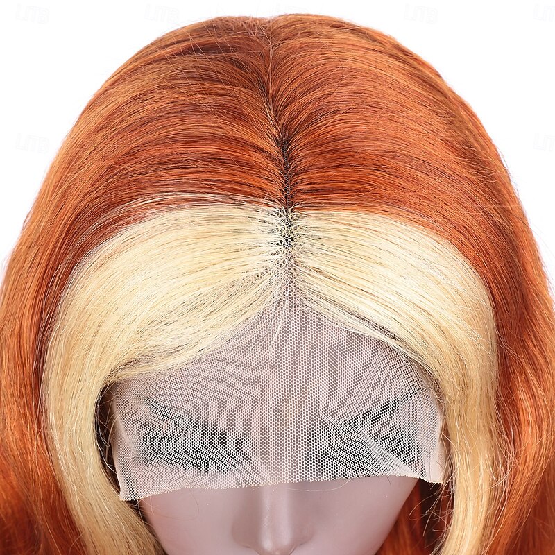 Remy Human hair Wig Ginger Highlights 613#13*4 Lace Wig Body Wave Lace Wig 150% Density For Black Women4