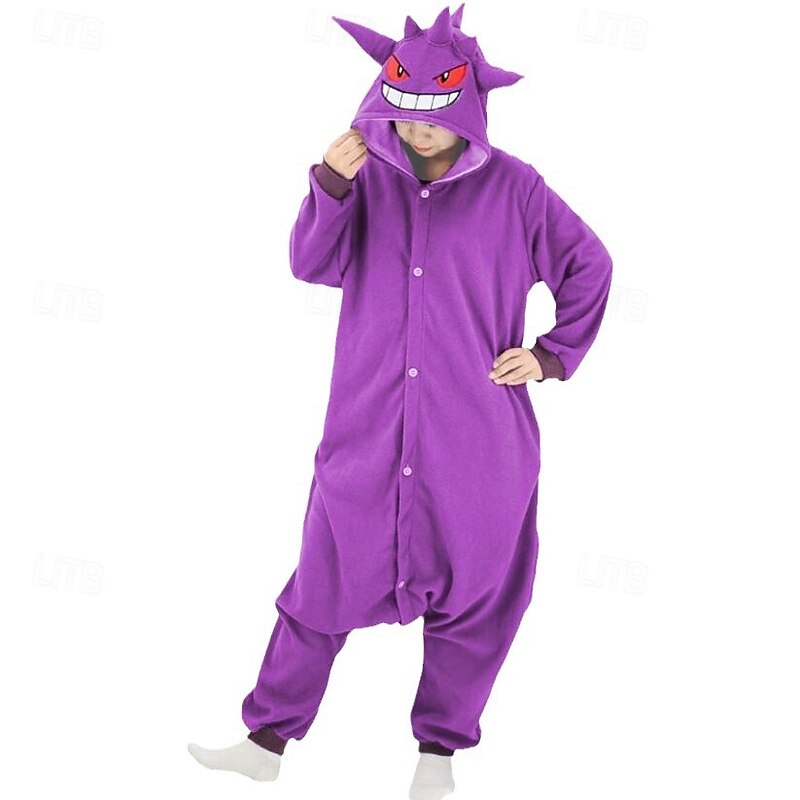 Kid's Adults' Animal Group Costume Onesie Costume Carnival Costume Cartoon Bulbasaur Gengar Onesie Pajamas Kigurumi Pajamas Charm Funny Costume For Men and Women Boys and Girls Carnival Cartoon4