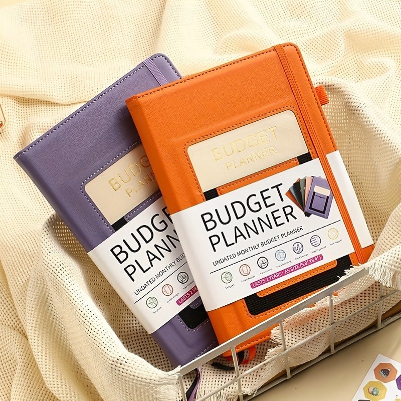 Budget Planner Notebook with Expense Tracker Undated Monthly Financial Organizer for Debt and Bill Tracking 8.4 x 5.8 Inches PU Cover