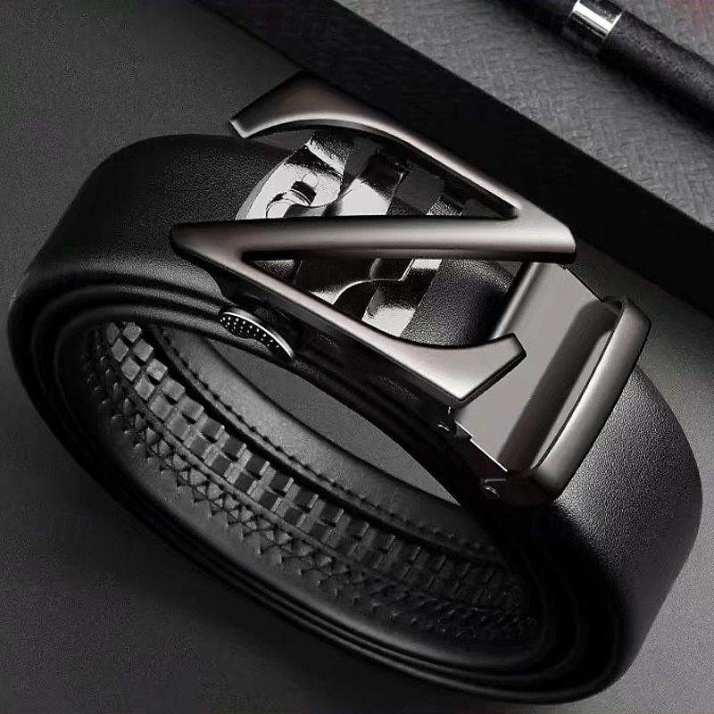 Men's Belt Waist Belt Silver Black PU Alloy Durable Adjustable Plain Outdoor Daily3