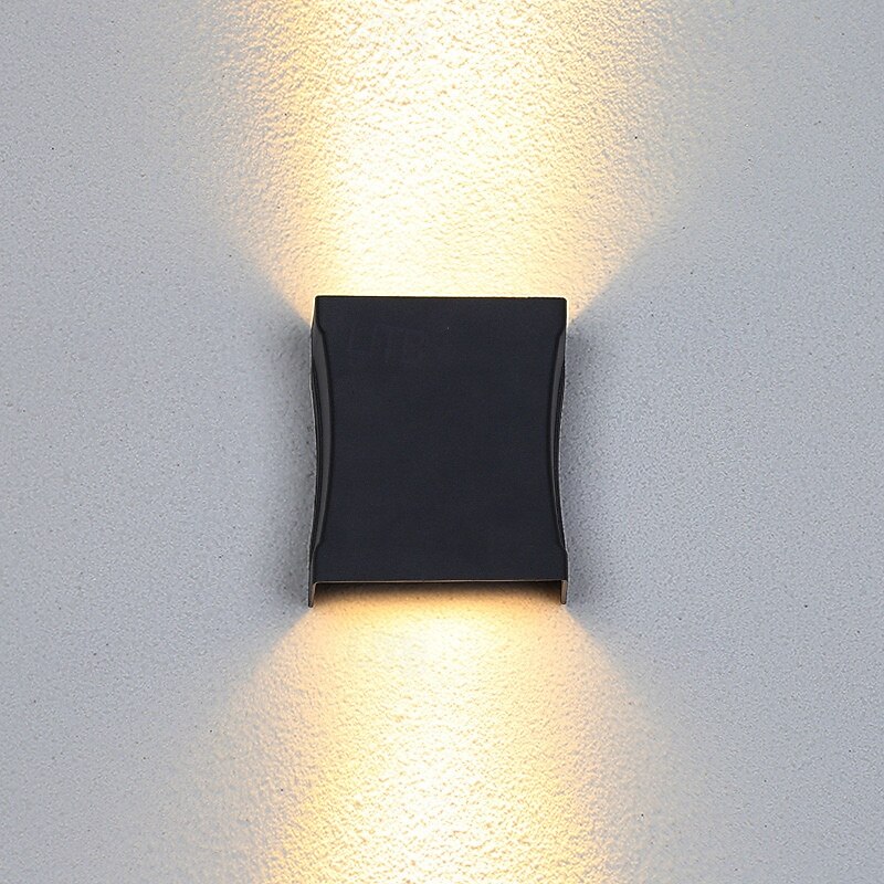 LED Outdoor Wall Light Warm White 1PCS/2PCS Acrylic Metal 10W Black Square Outdoor Wall Light Up And Down Lights for Garden Hallway Yard Wall Mount Fixtures 110-240V2