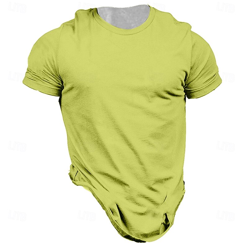 Men's Funny Slang T Shirt Short Sleeve T shirt 3D Print Crew Neck Shirt Retro Vintage Casual Street Style Sports Outdoor Holiday Going out Yellow Orange Brown Spring & Summer Clothing Apparel S M L2
