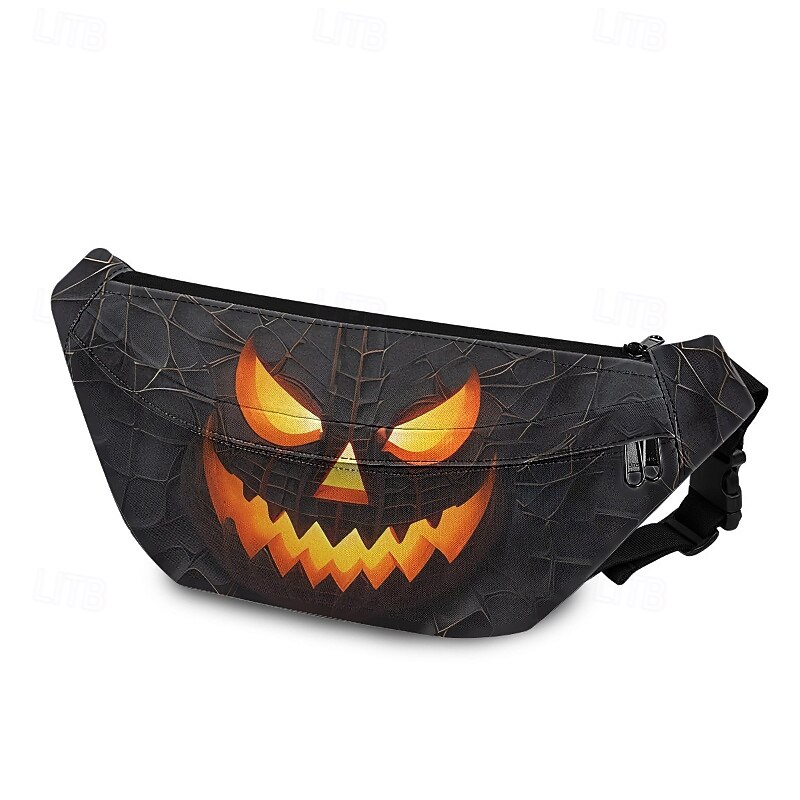 Mne's Spooky Halloween Pumpkin Face Fanny Pack - Ideal for Halloween Parties and Trick-or-Treating4