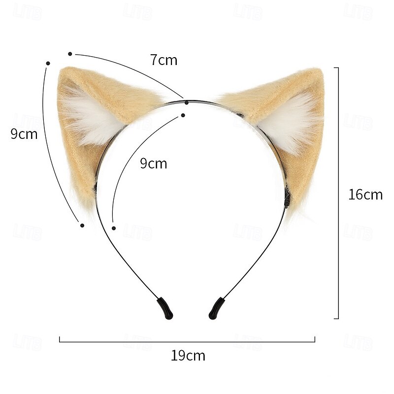Women Girls Lolita Plush Hair Ornaments Animal Cat Ears Headband Carnival Party Hair Hoops Anime Wolf Ear Cosplay Fancy Props4