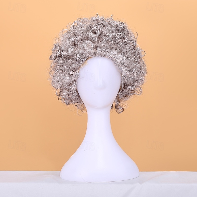 Grandma Wig Old Lady Costume for Women Halloween Cosplay Party Wigs4
