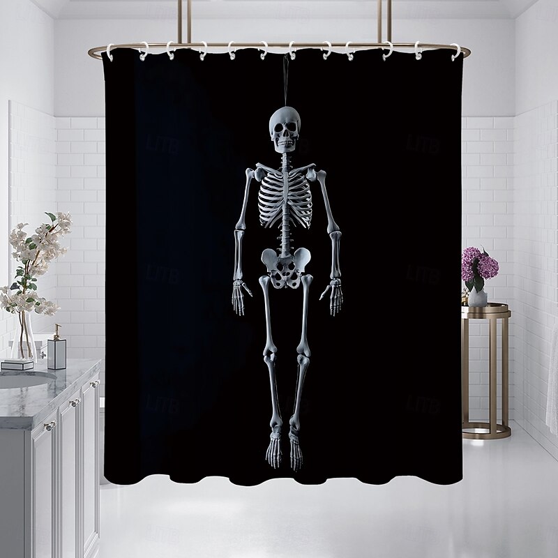 Halloween Ghost Skull Shower Curtain Modern Machine Washable Waterproof Polyester Fabric Used for Bathroom Decoration Bathtub with 12 Hooks3