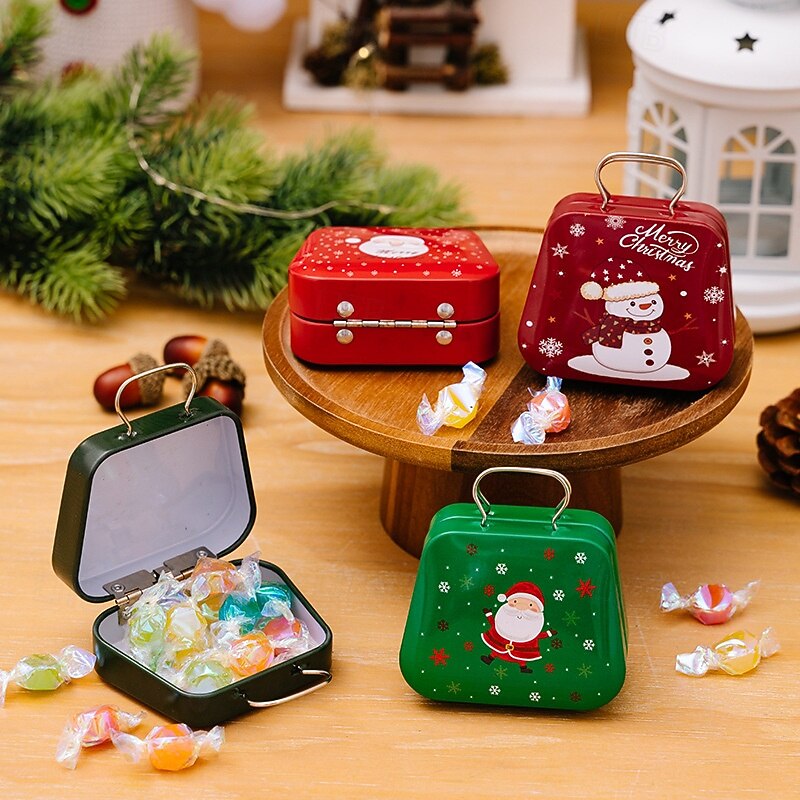 Christmas Decoration Supplies, Tin Handbag Candy Box, Children's Gift, Mini Tin Handbag3