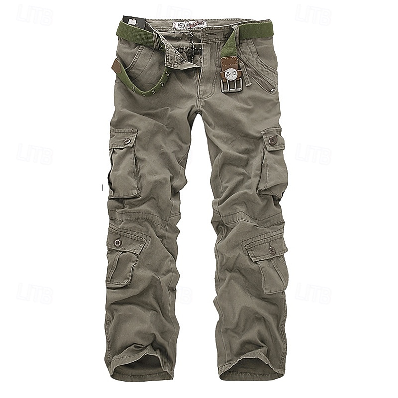 Men's Cargo Pants Tactical Pants Trousers Buttons Multi Pocket Camo Plain Wearable Outdoor Daily Camping & Hiking Fashion Classic Yellow camouflage Grass Green 7