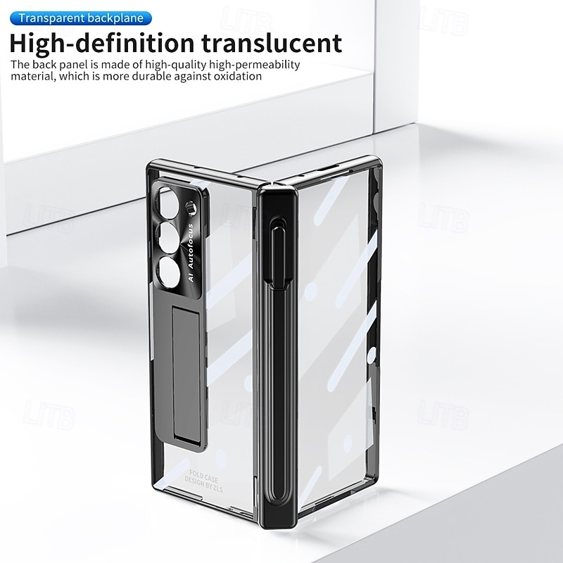 Phone Case For Samsung Galaxy Z Fold 6 Z Fold 5 Z Fold 4 Z Fold 3 Back Cover with Stand Holder with Screen Protector Magnetic Retro Armor PC Metal2