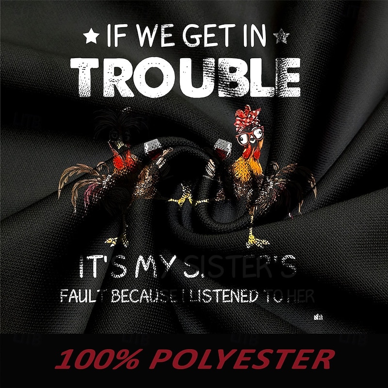 Men's If We Get In Trouble It's My Sister's Fault Because I Listened To Her  Sweatshirt Long Sleeve Sweatshirt Crew Neck Fashion Daily 3D Print Vacation  Fall Winter3