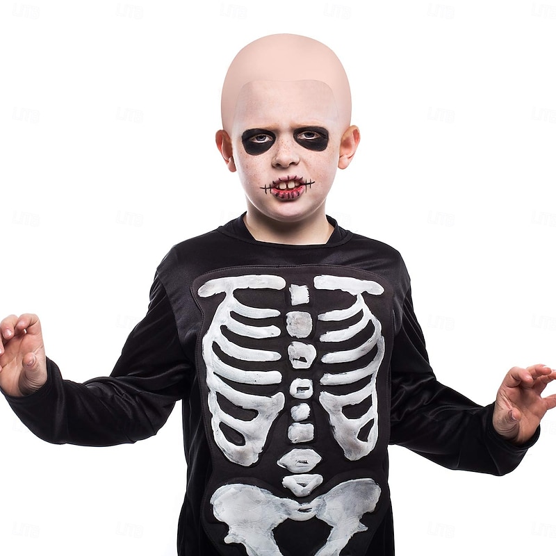 Halloween Bald Caps Makeup Bald Head Funny Costume Kid's Adults' Men's Women's Boys' Halloween Carnival Easy Halloween Costumes Dress Up3