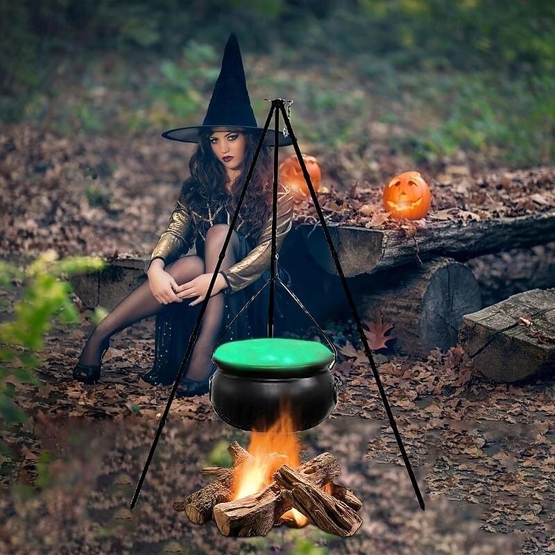 Halloween Decorations Witch's pot Light for Indoor and Outdoor Courtyard Porch, Halloween Festival Atmosphere Decoration Props4