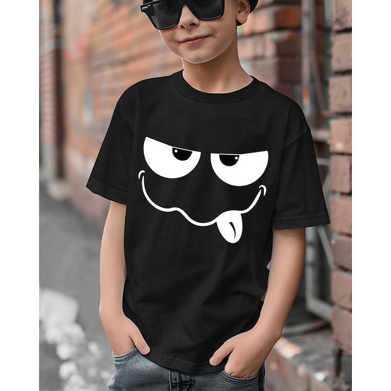 Boys 3D Cartoon T shirt Tee Short Sleeve Summer Spring Fashion Basic 100% Cotton Kids 4-12 Years Crew Neck Outdoor Casual Daily Regular Fit