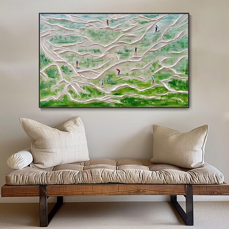 Mintura Handmade Abstract 3D Grass Golf Oil Paintings On Canvas Modern Wall Art Room Decoration Picture For Home Decor Rolled Frameless Unstretched Painting4