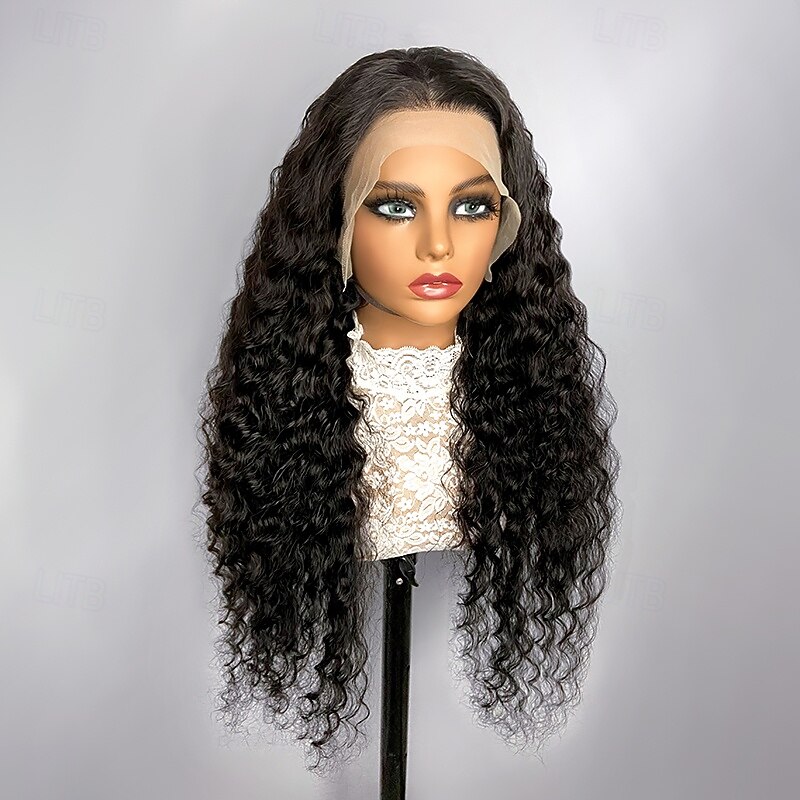 13x6 Deep Wave Lace Front Wigs Human Hair 180% Density With Baby Hair Natural Color2