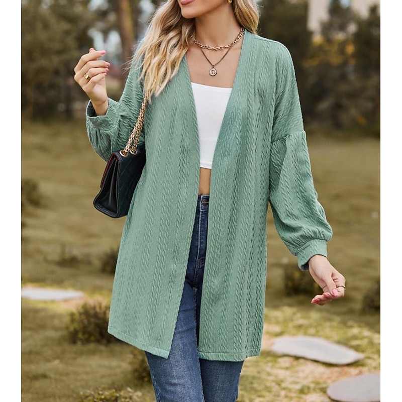 Women's Dailywear Patchwork Solid Color Windproof Fashion Loose Fit Outerwear Long Sleeve Spring Brown S3