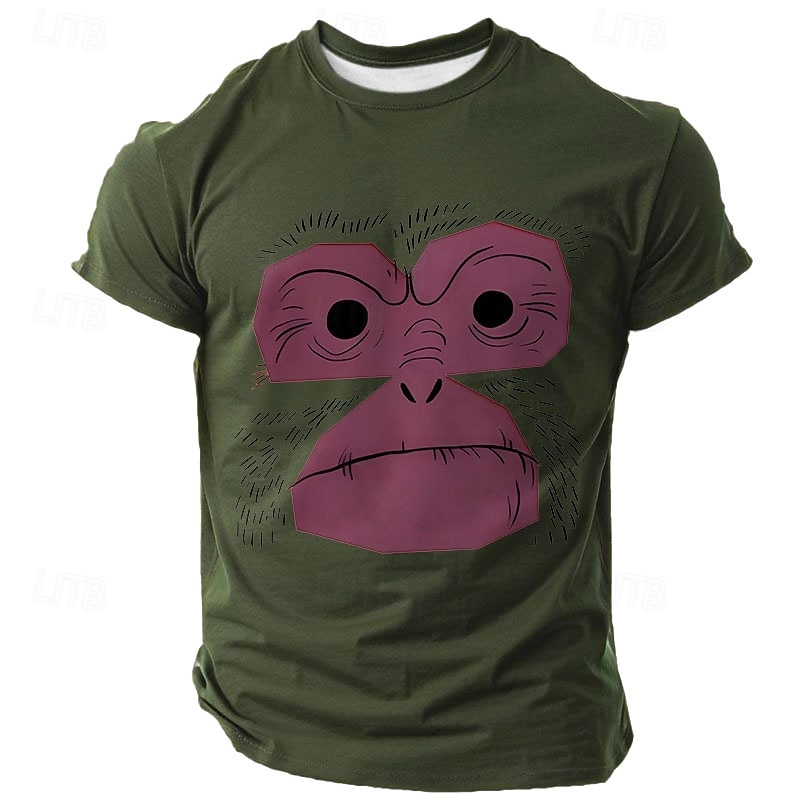Men's Monkey T Shirt Short Sleeve T shirt 3D Print Crew Neck Shirt Fashion Athleisure Street Sports Outdoor Black White Yellow Summer Spring Clothing Apparel S M L XL XXL XXXL4
